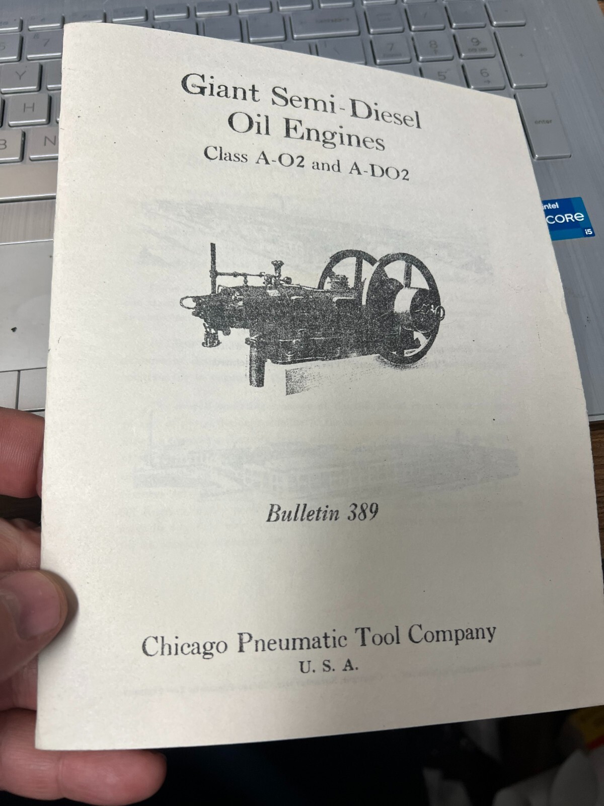 Chicago Pneumatic Giant Semi Diesel oil Engines operating bulletin reprint