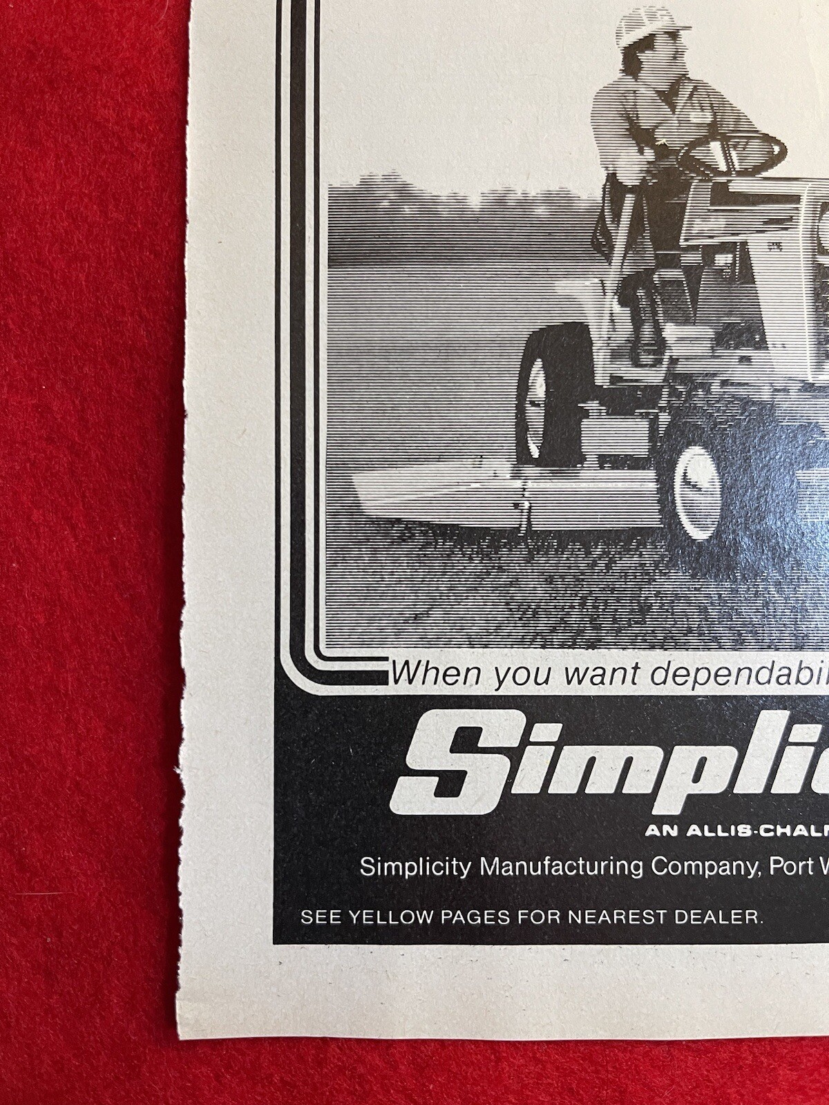 Vintage 1981 Simplicity Tractor Print Ad Lawn Garden Mowing Ad Only