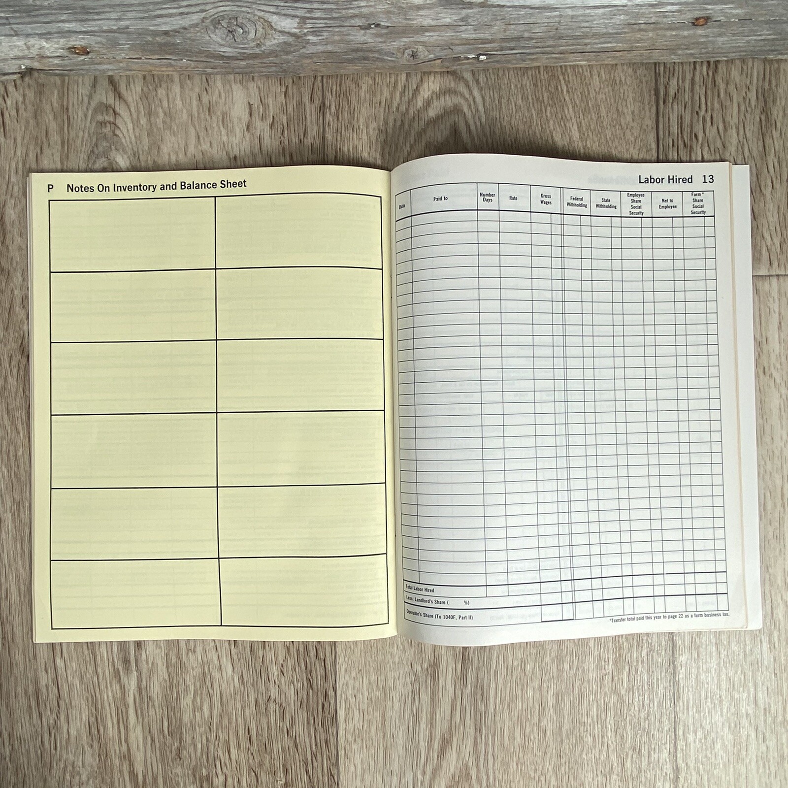 Unused Farm Accounting Record Book Standard Oil 1972 Income & Expense, Taxes