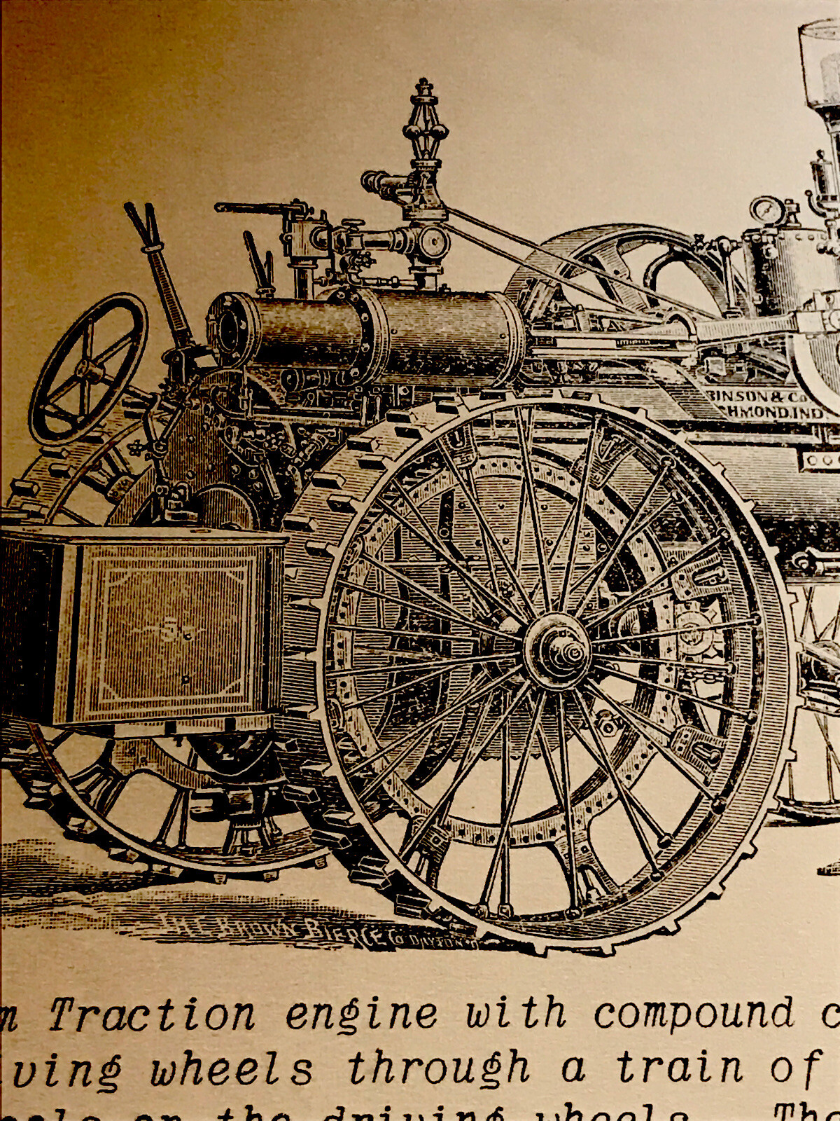 1900 Robinson Steam Engine Farm Engraving Advertising – Richmond – Indiana