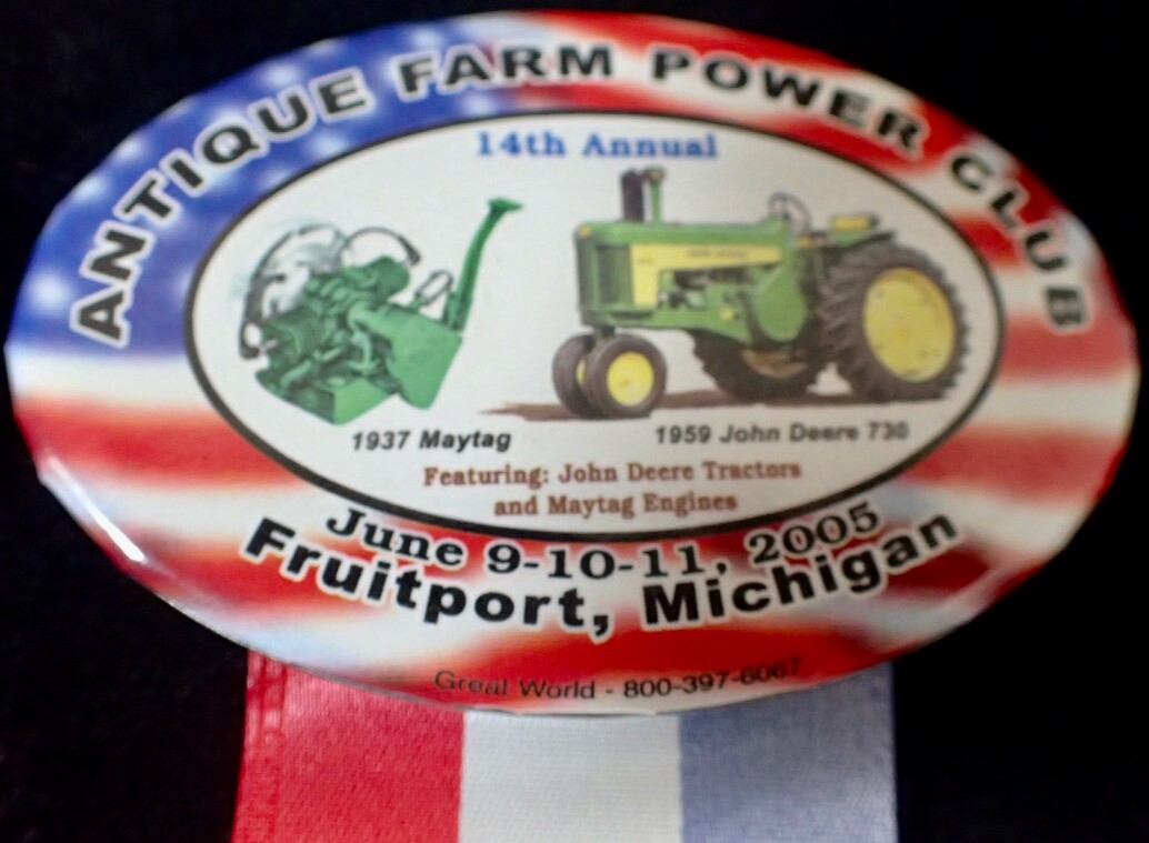 Vintage (19) ANTIQUE TRACTOR & GAS STEAM ENGINE SHOW Button Pins Ribbons Plaques