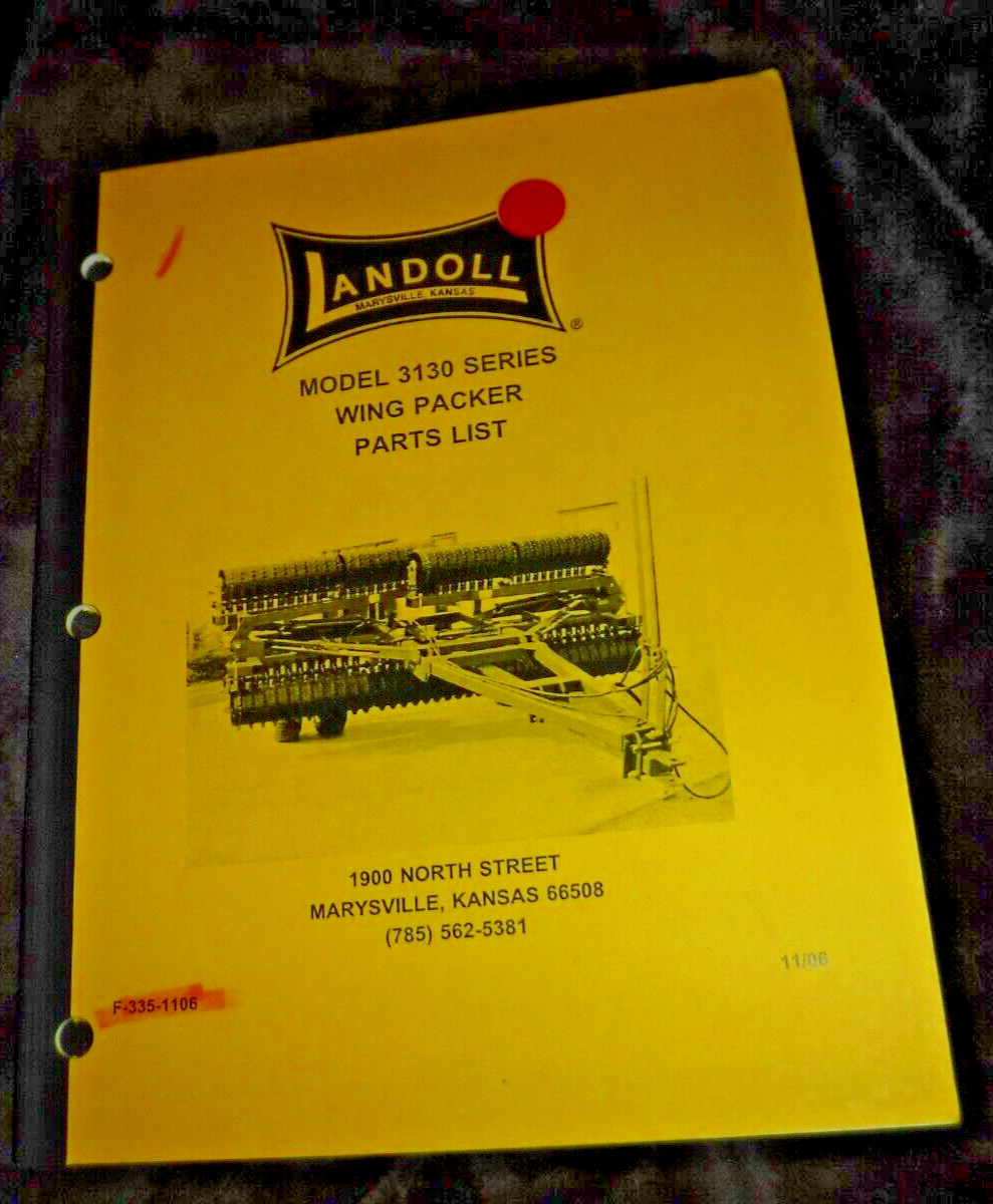 LANDOLL MODEL 3130 SERIES WING PACKER PARTS LIST BOOK