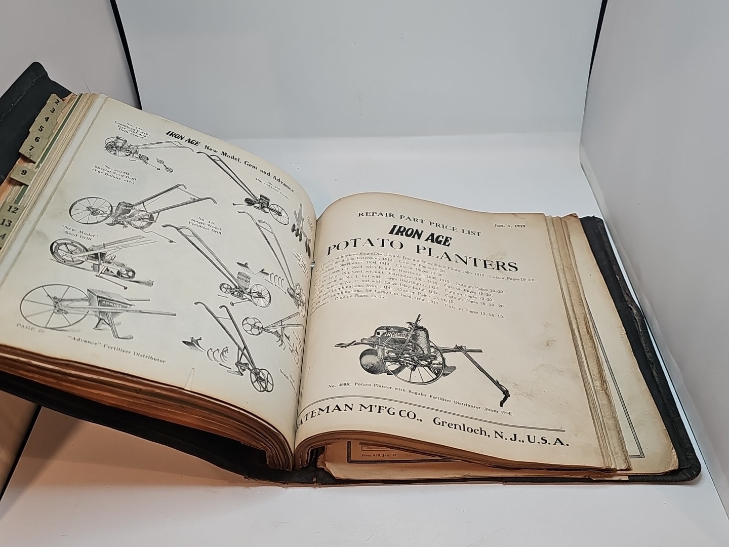 Iron age farm seeder dealer catalog planet jr Grenloch NJ Bateman 1919 20 21