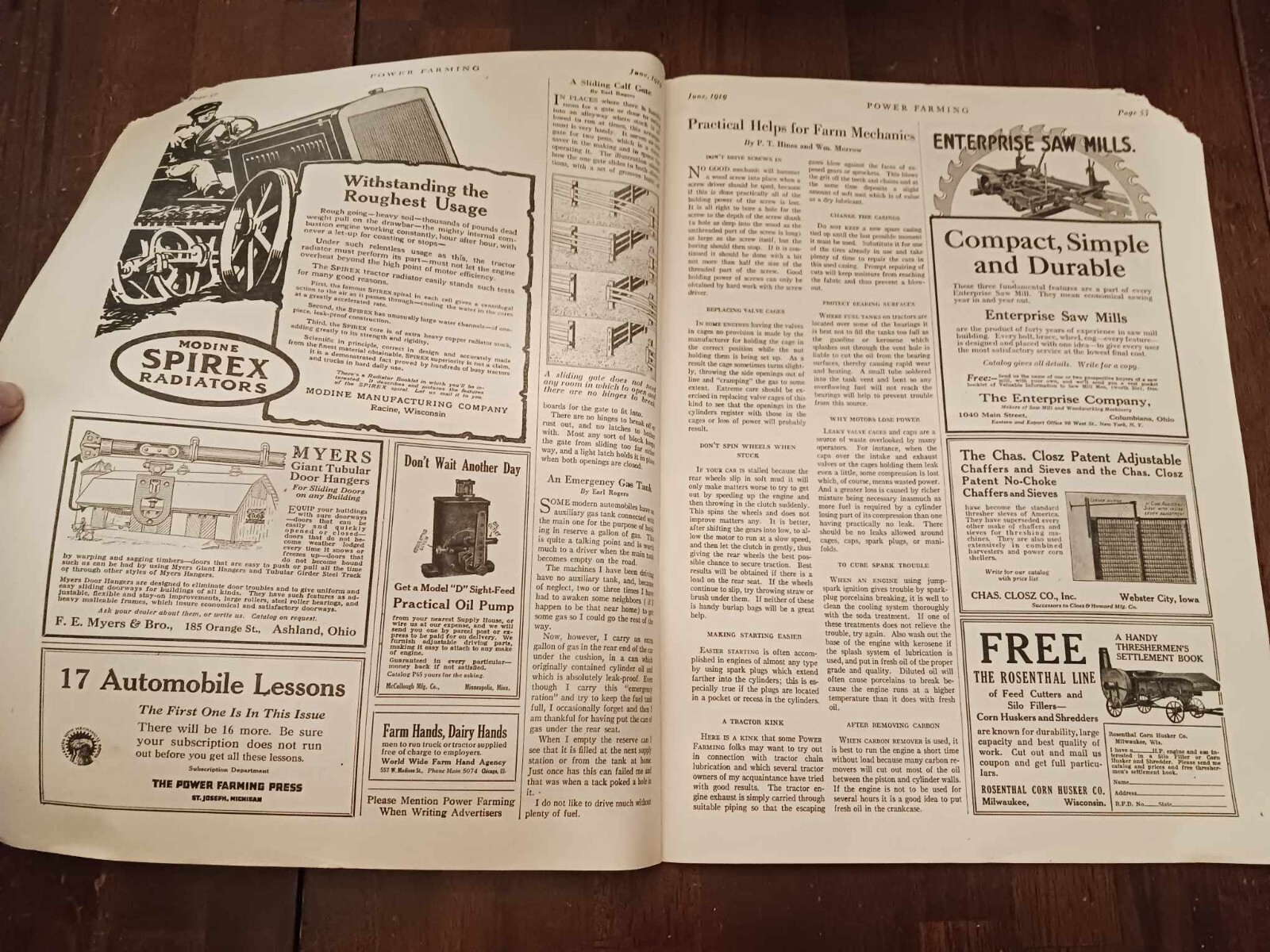 Vintage Magazine Power Farming June 1919 Ads Photos Farming News
