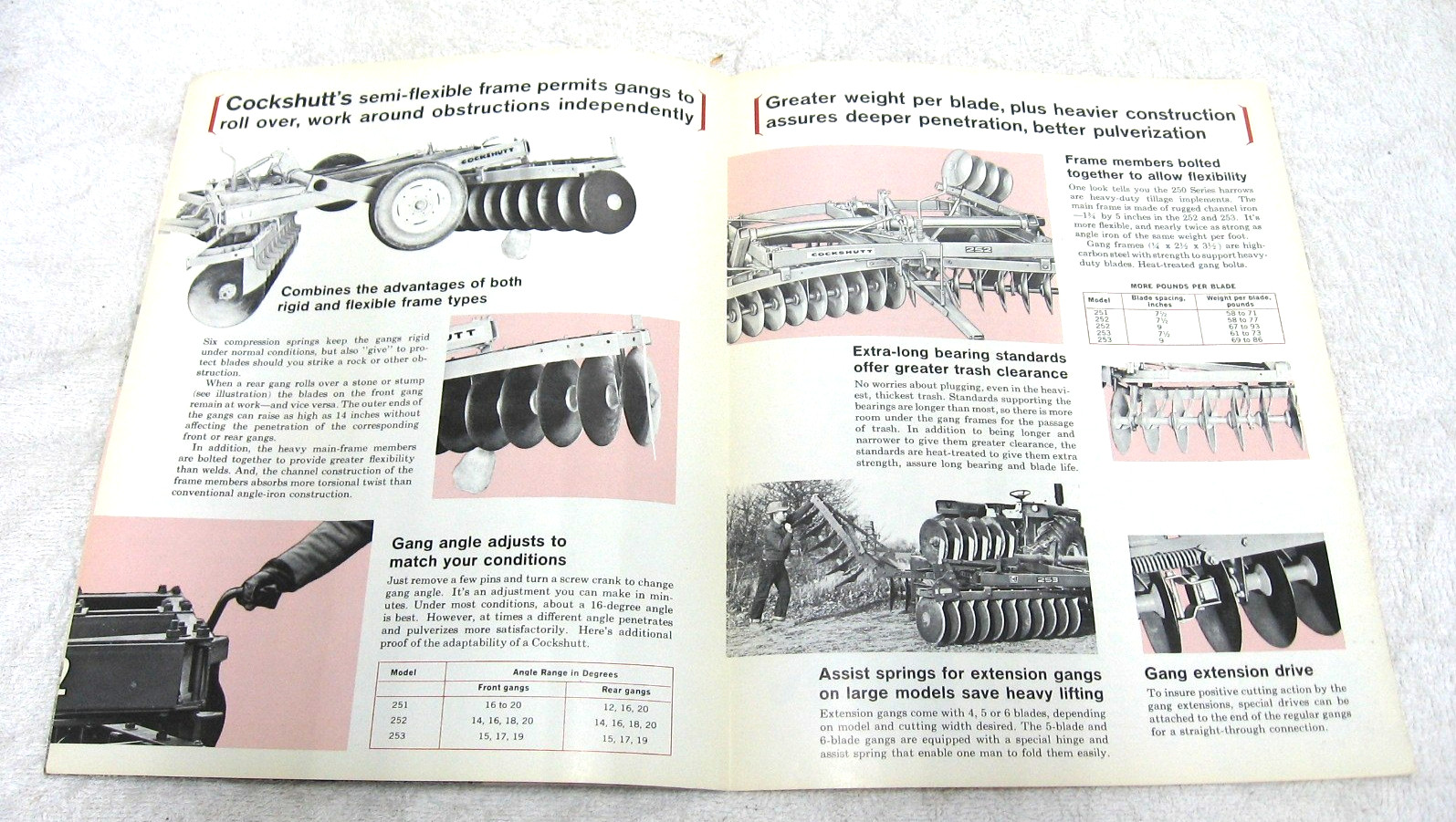 VINTAGE 1968 COCKSHUTT TRACTOR 251 252 253 DISK HARROW BROCHURE ORIGINAL