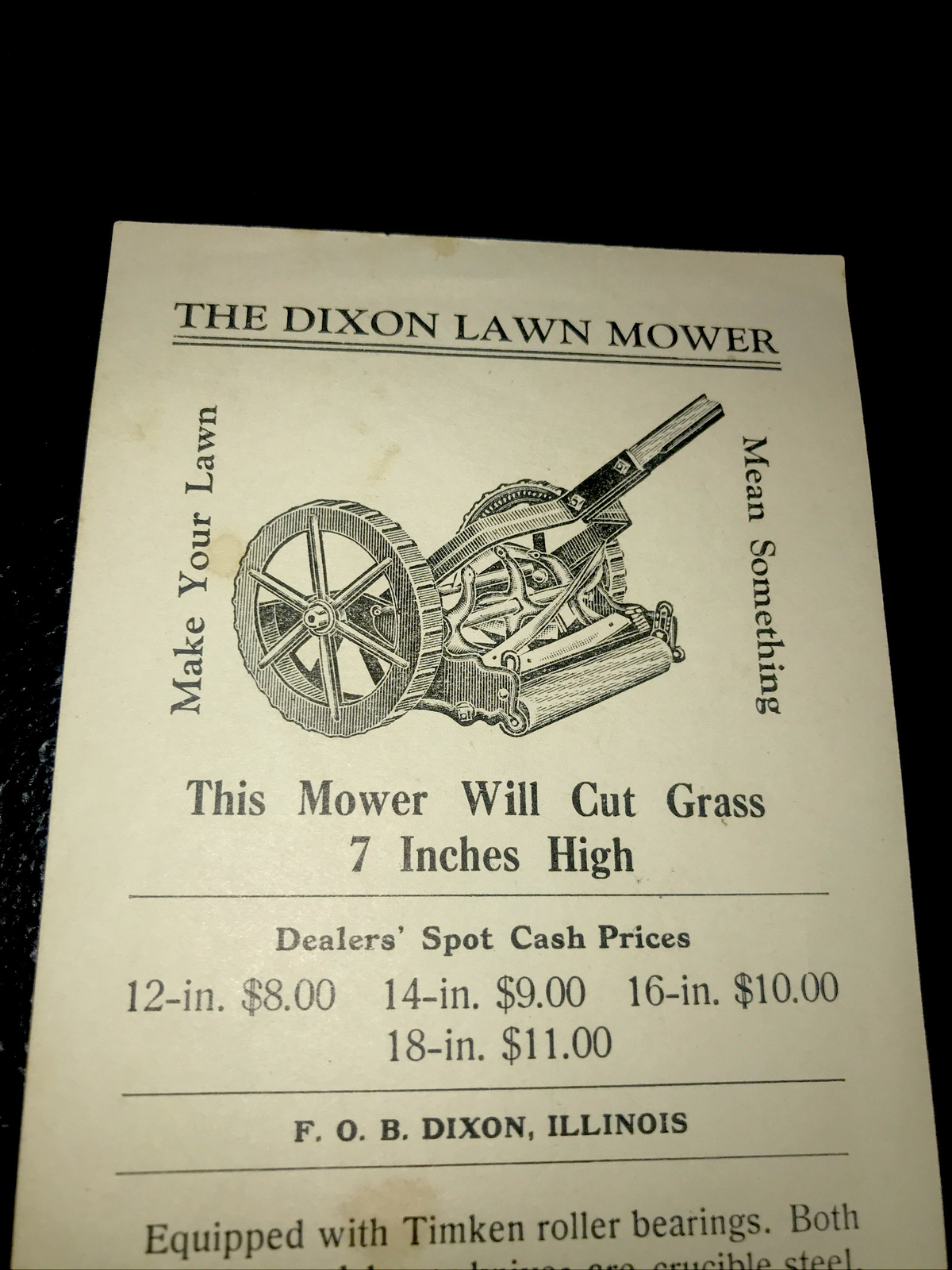 1916 Clipper Lawn Mower Co Farm Advertising – Dixon – Illinois