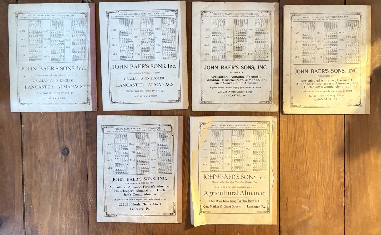 Lot Of 23 John Baer&rsquo;s Agricultural Almanac Lancaster, PA Antique! 1900’s