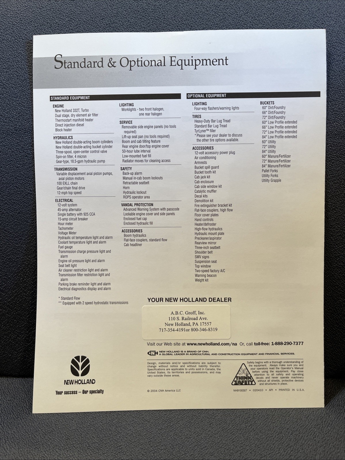 New Holland LS180 Skid Steer Sales Brochure