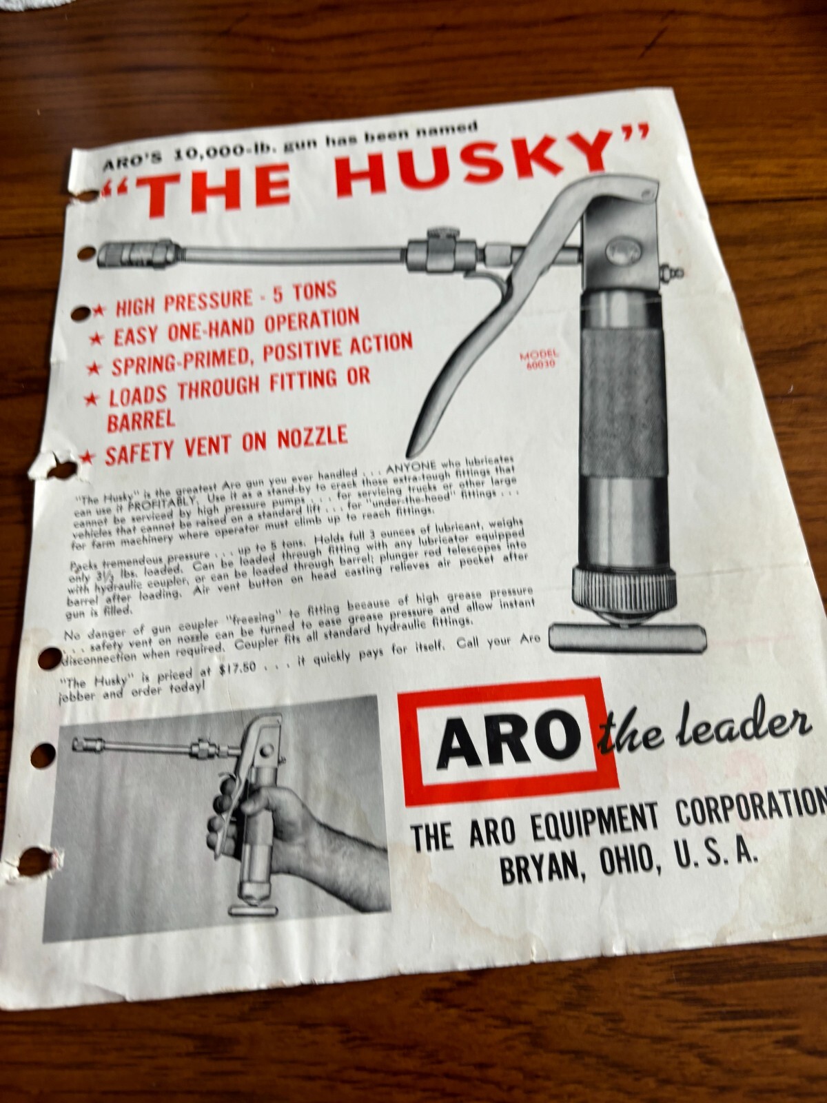 Aro Husky Grease Gun Brochure FCCA