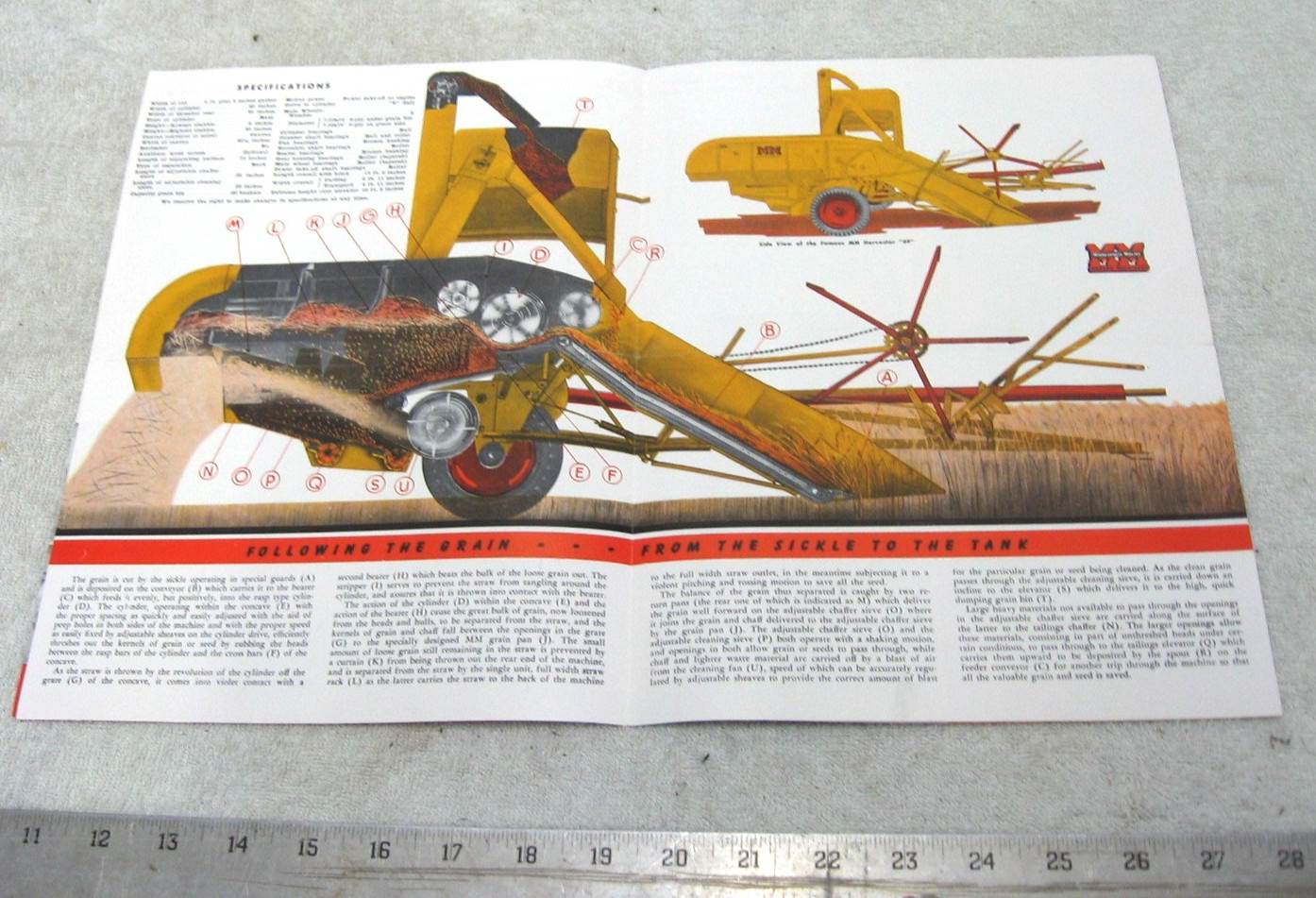 VINTAGE 1950 MINNEAPOLIS MOLINE TRACTOR HARVESTER #69 BROCHURE ORIGINAL
