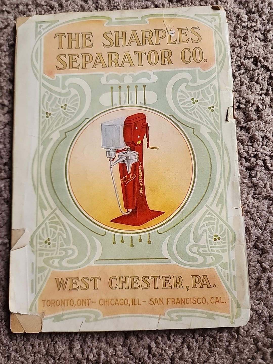 Sharples Seperator Co. West Chester PA. Old Time Songs Music Book