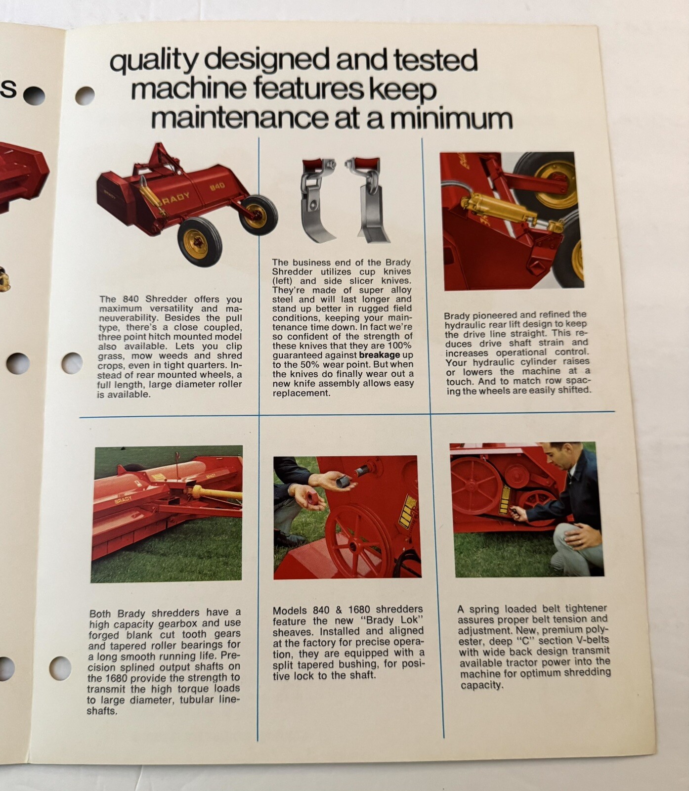 Vtg Farm Equip. 1978 Koehring Brady Multi Crop Shredders Dealer Sales Brochure