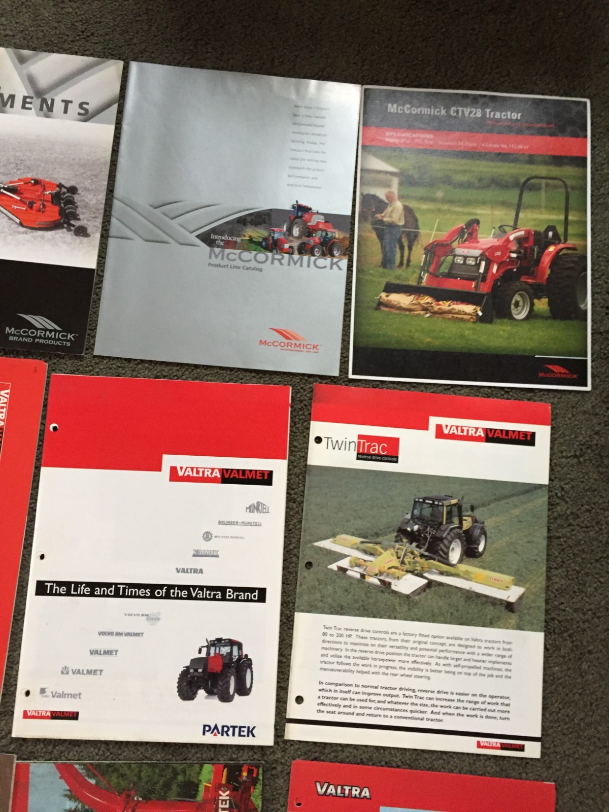BIG Lot of 25 McCormick & Valtra equipment brochures Literature advertising