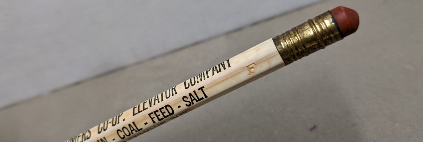 Vintage Farmers Co-op Elevator Co. Phone 303 Iowa Falls Iowa IA Pencil Coal Salt
