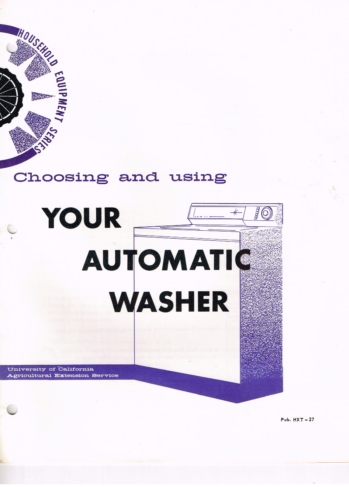 Vintage 1960s Brochure California Extension Your Automatic Washer