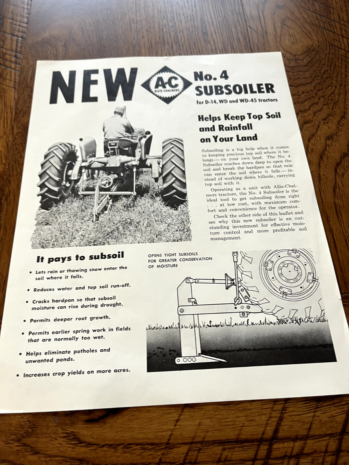 Allis Chalmers No.4 Subsoiler For 1957 Brochure FCCA