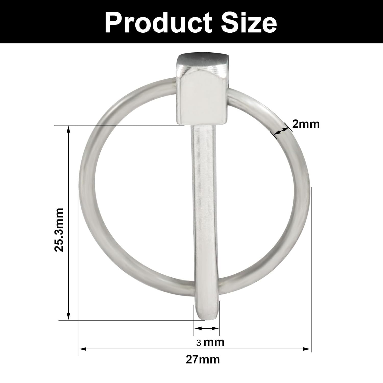 4pc 1/8&Prime; x 1&Prime; 304 Stainless Steel Linch Pin with Ring Heavy Duty Trailer Lynch