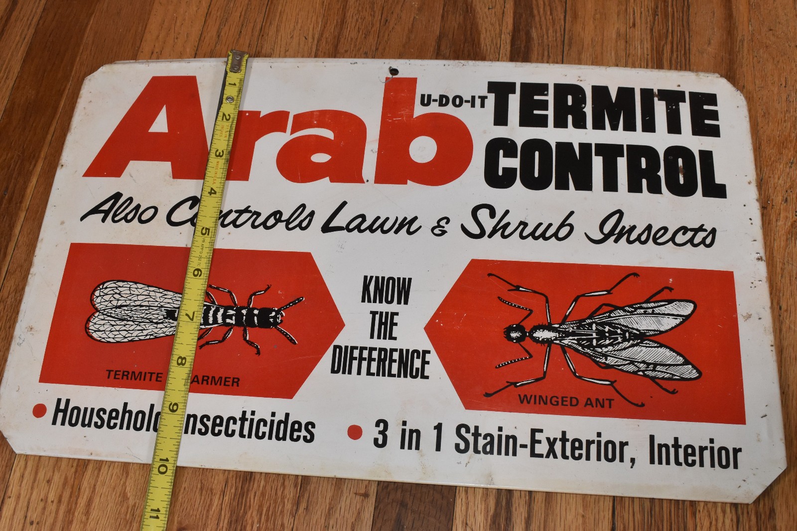 Vintage Arab U-Do-It Termite Control Insecticide Bugs Advertising Metal Sign