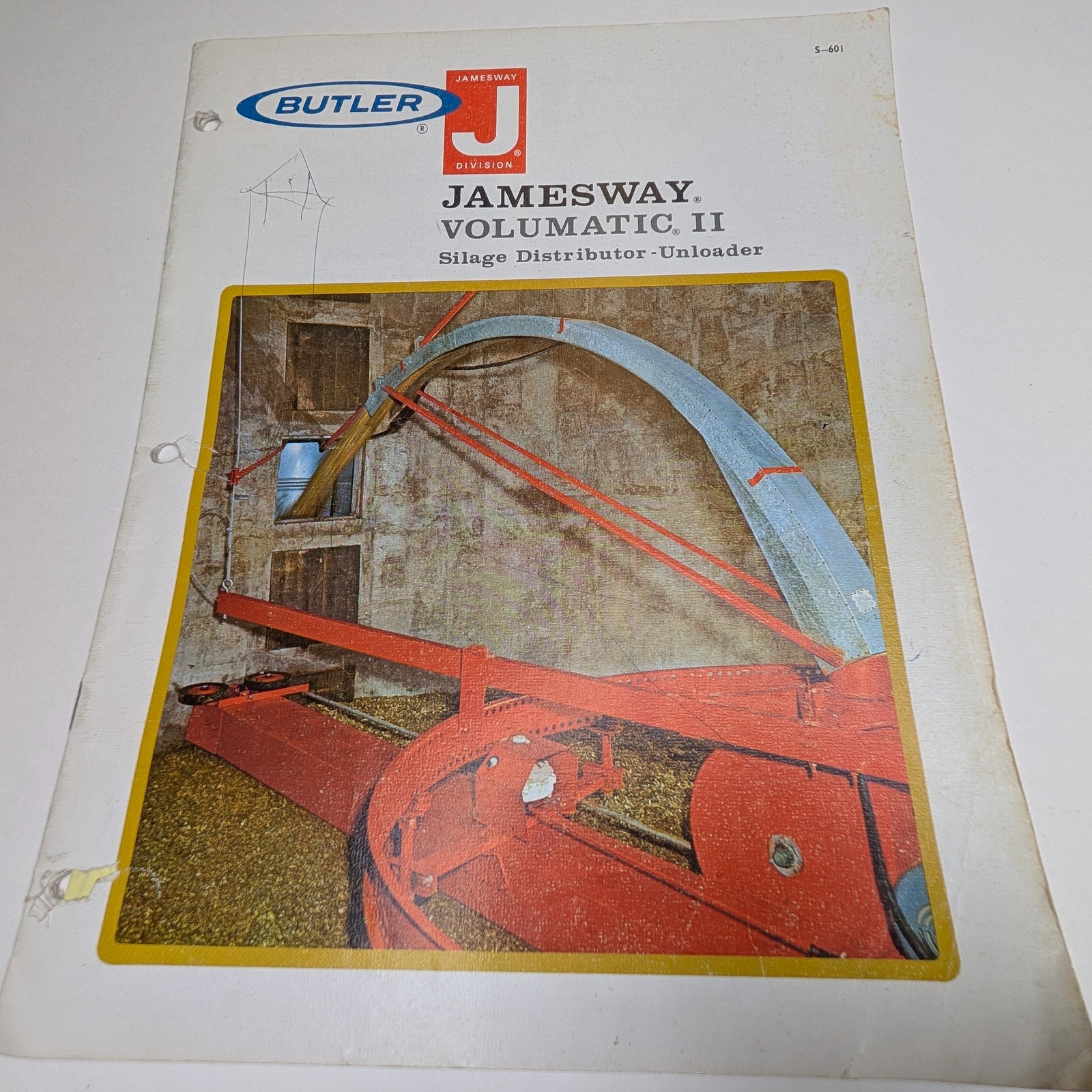 Vtg Jamesway Butler Silex Volumatic II Silo Unloader Brochure Farm Door Salesman