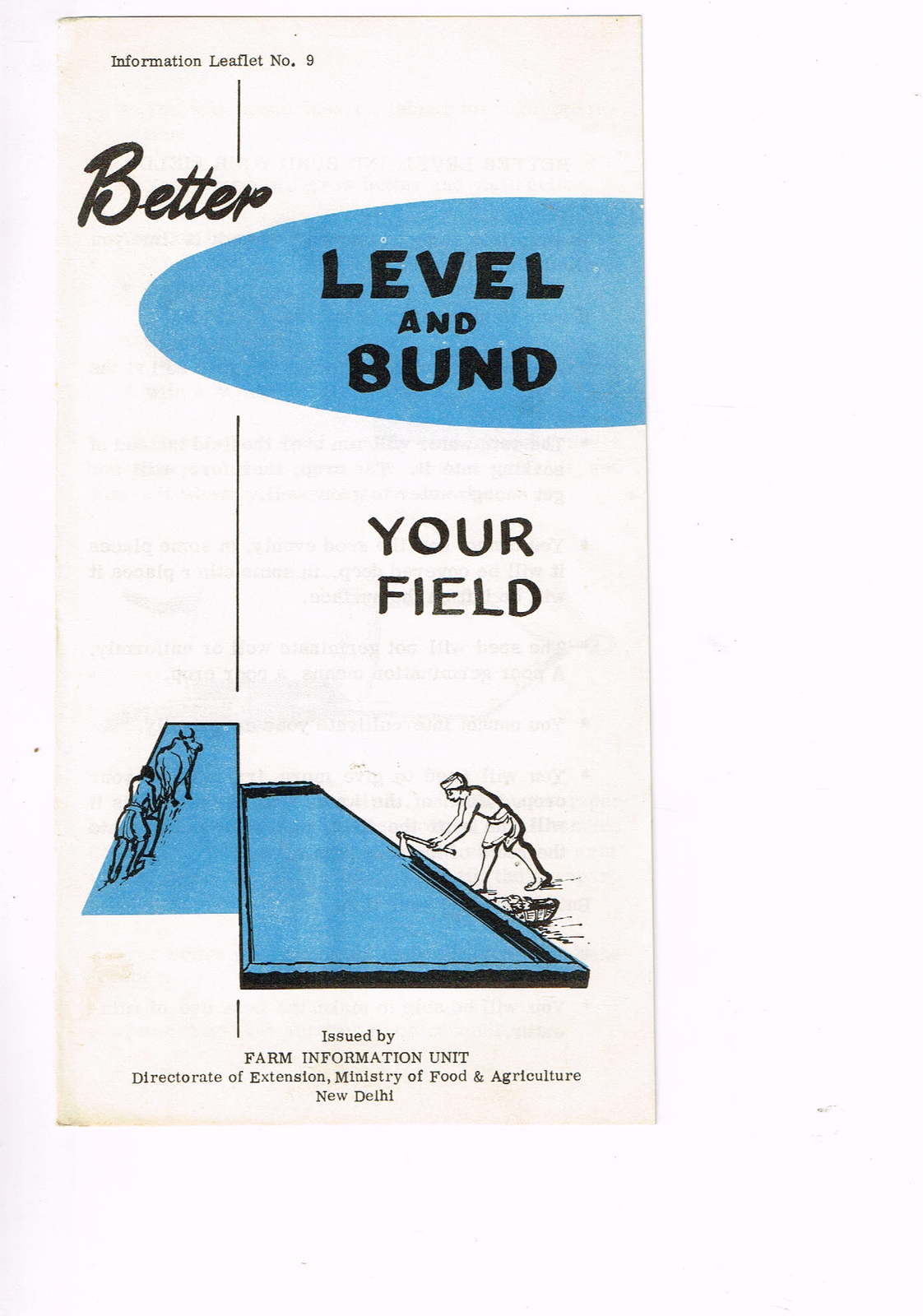 Vintage 1960s Farm Brochure New Delhi India Better Level and Bund