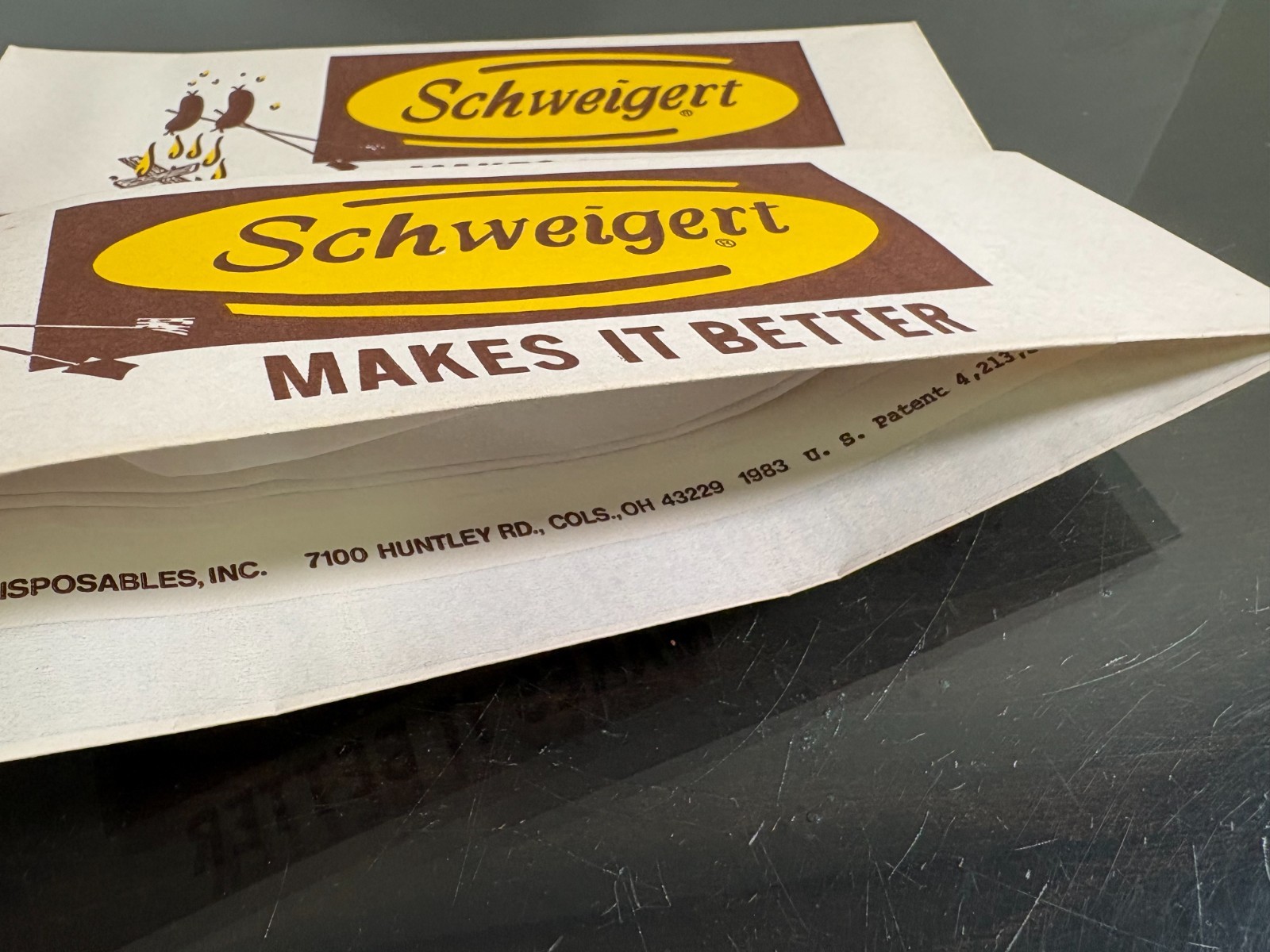 SCHWEIGERT Makes It Better Sausages Meat Vtg Paper Hat 1983 Adjustable Grill BBQ