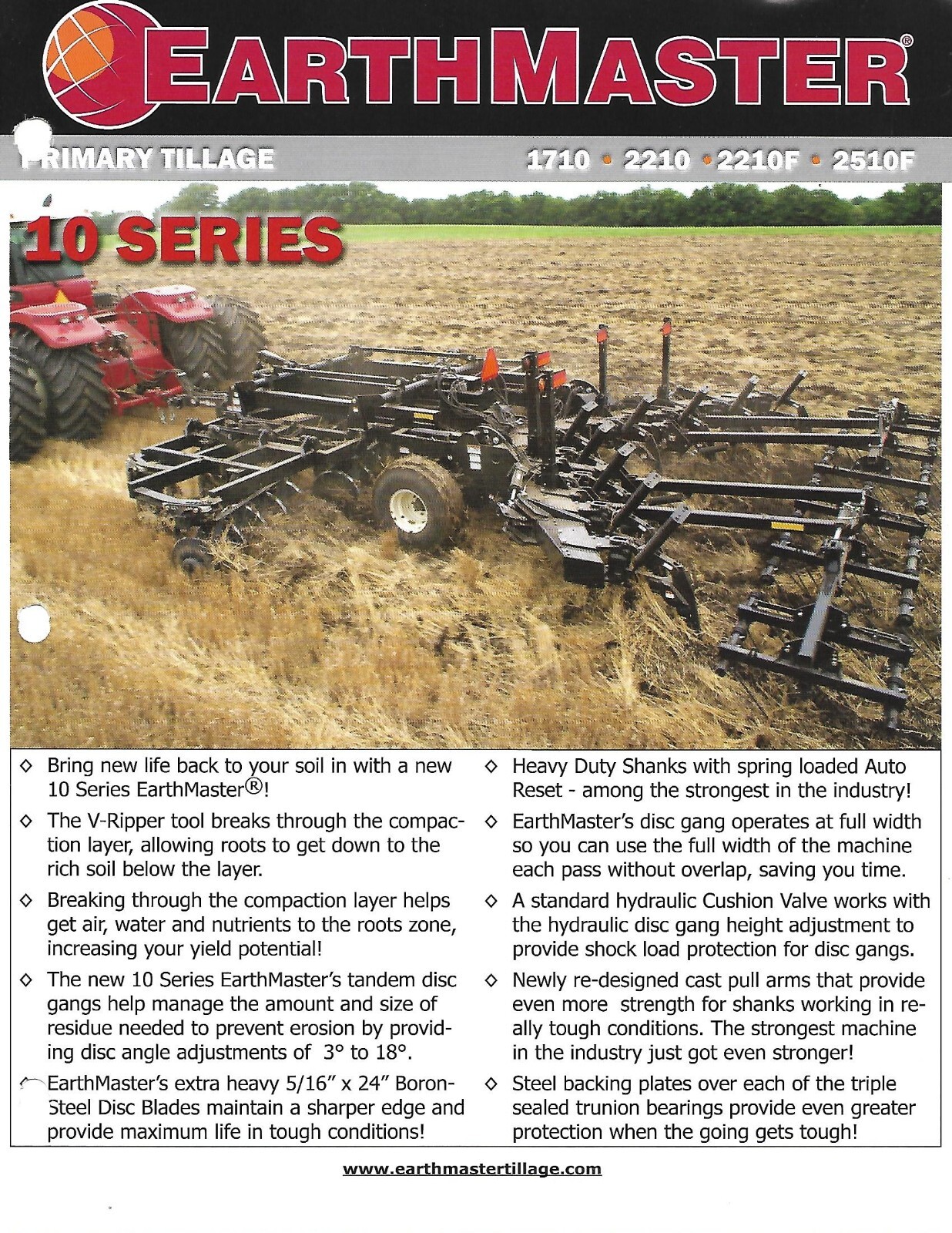 Farm Implement Data Sheet – Earth Master 1710 et al Primary Tillage 2011 (F8667)