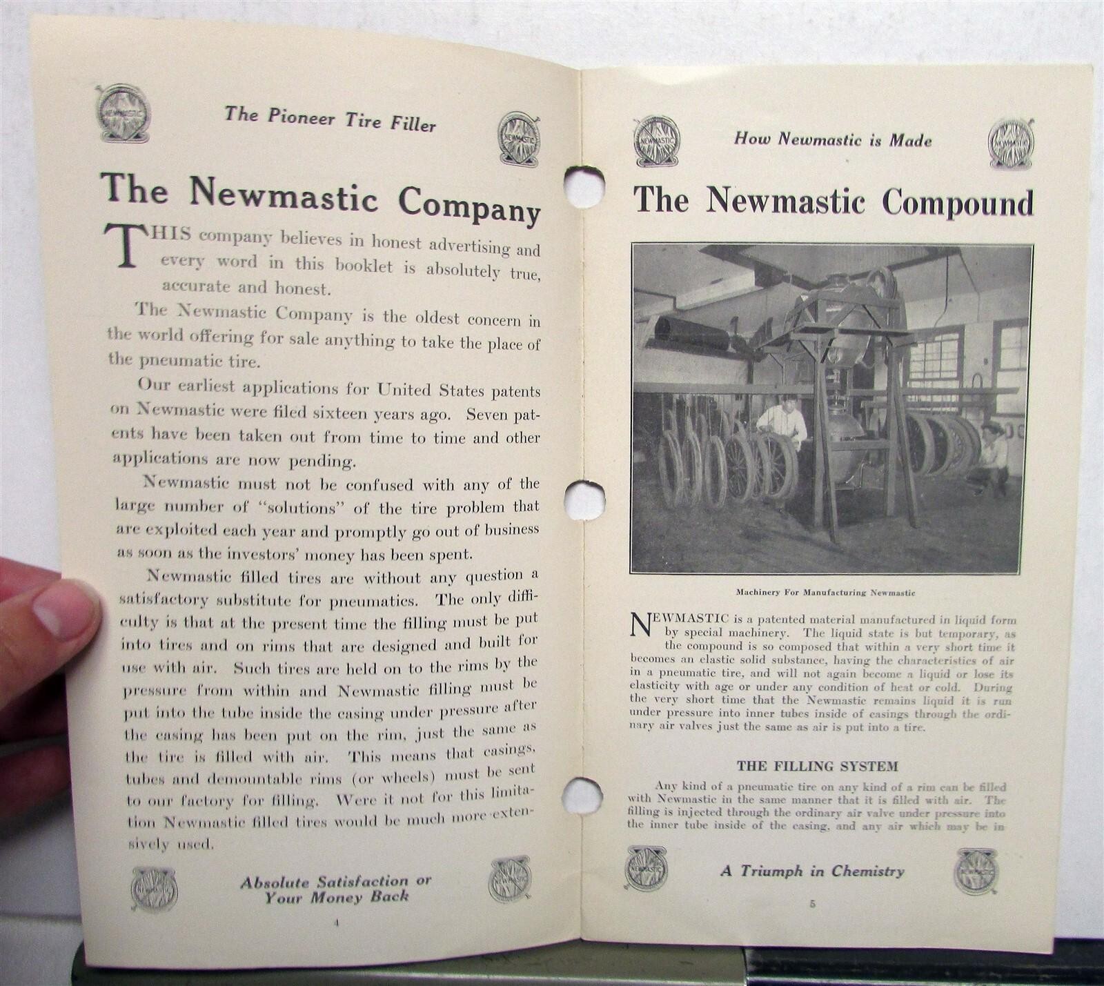 1916 Newmastic Pioneer Tire Trouble Ended Pricing Sizing Features Sales Brochure