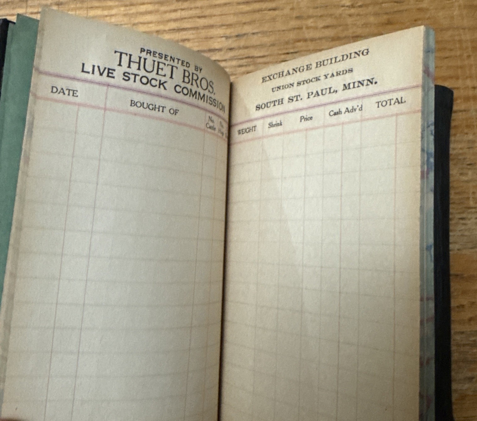 1920 Thuet Bros Live Stock Commission Notebook Complete St Paul Minnesota EUC