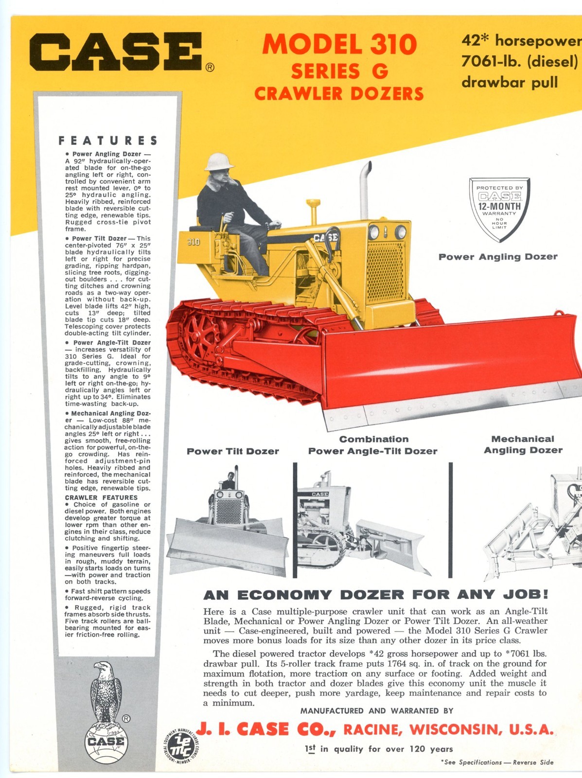 Case 310 Series G Crawler Dozer 1964 sales brochure