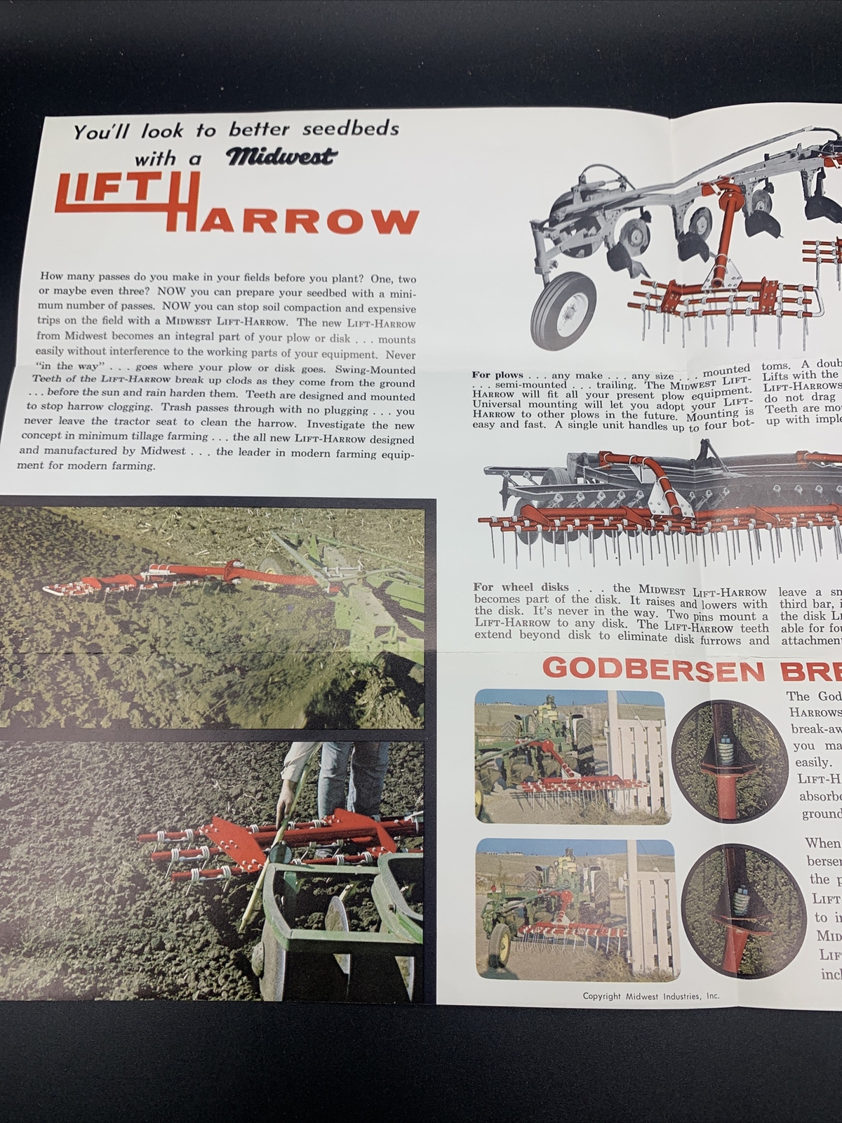 Pair Fantastic 1960’s Midwest Industries Farm Equipment Brochures-Ida Grove Iowa