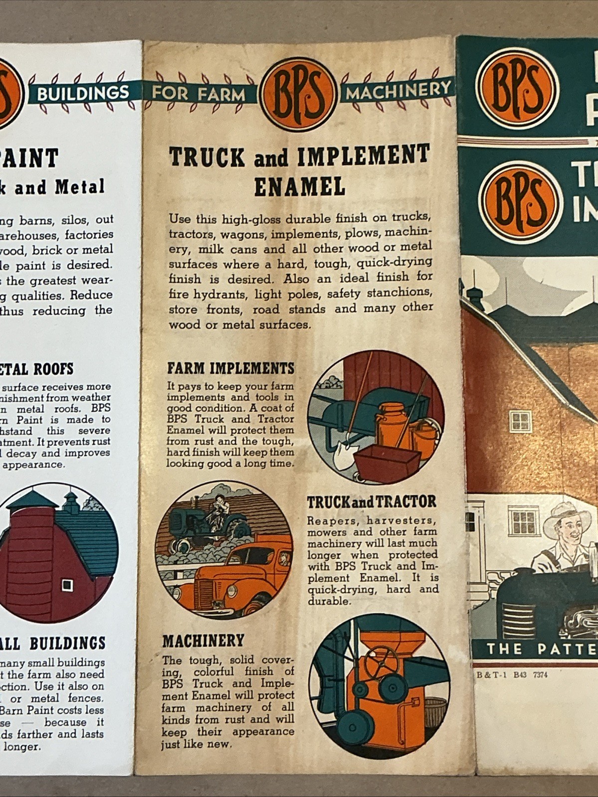 Vintage 1950 Tractor Colors BPS Paint Brochure INV-AD14