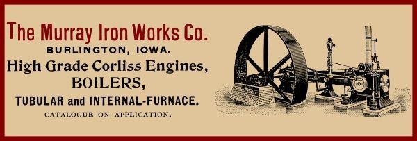 1899 Murray Iron Works Corliss Engines, Burlington Iowa NEW Metal Sign: 6×18&Prime;