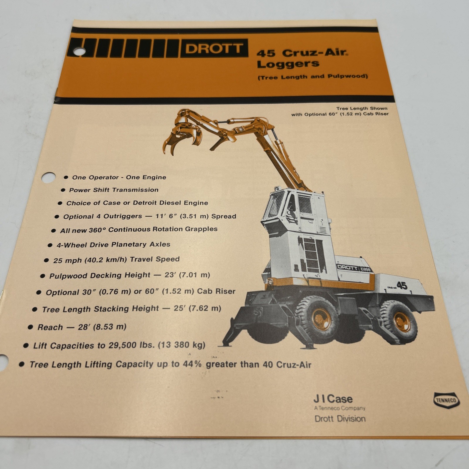Drott 44 Cruz-Air Loggers Dealer&rsquo;s Brochure Tenneco Company
