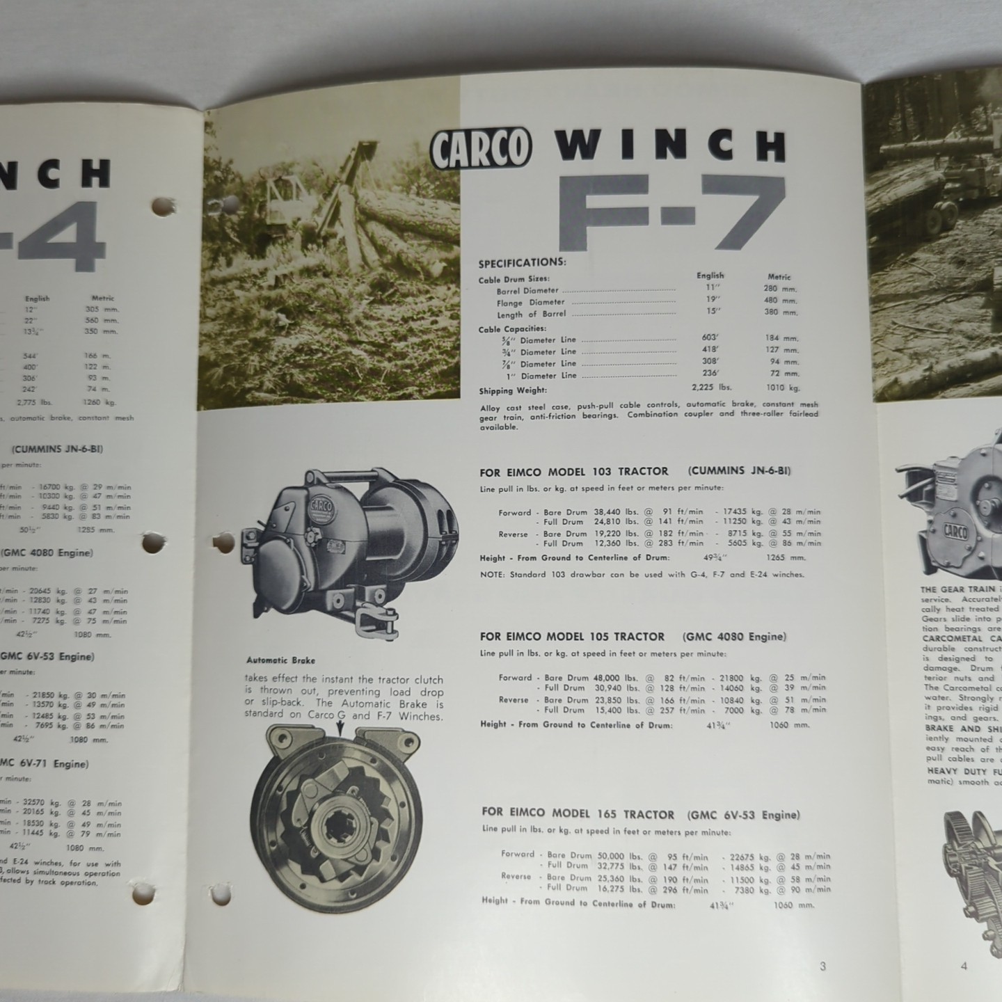 WINCHES & CABLE CONTROL UNITS FOR EIMCO CRAWLERS Brochure 1962