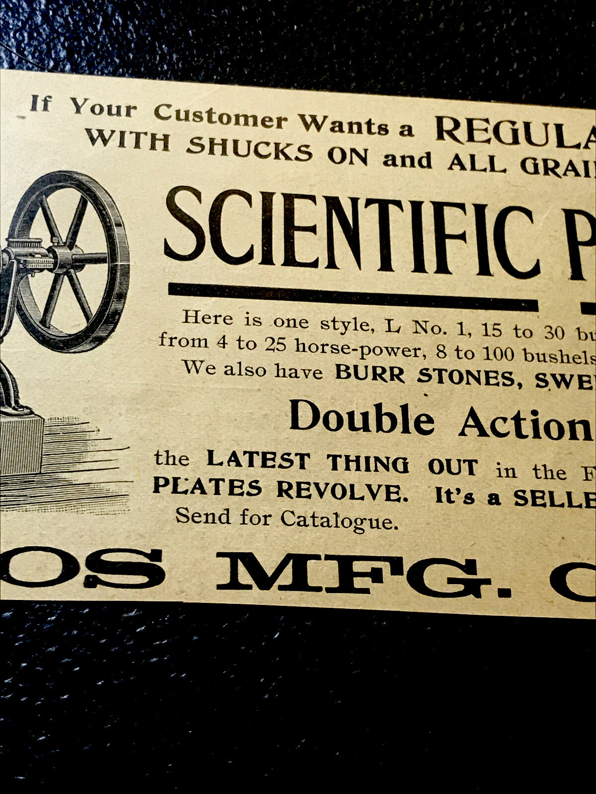 ORIGINAL 1897 Foos Power Mill Farm Advertising – Springfield – Ohio