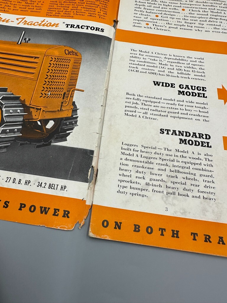 1941 Model A CLETRAC Diesel Gasoline CLEVELAND TRACTOR Machinery Advertising