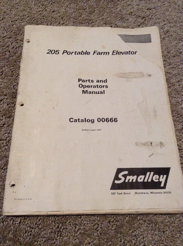 Smalley No. 205 Portable Farm Elevator Operators Manual C
