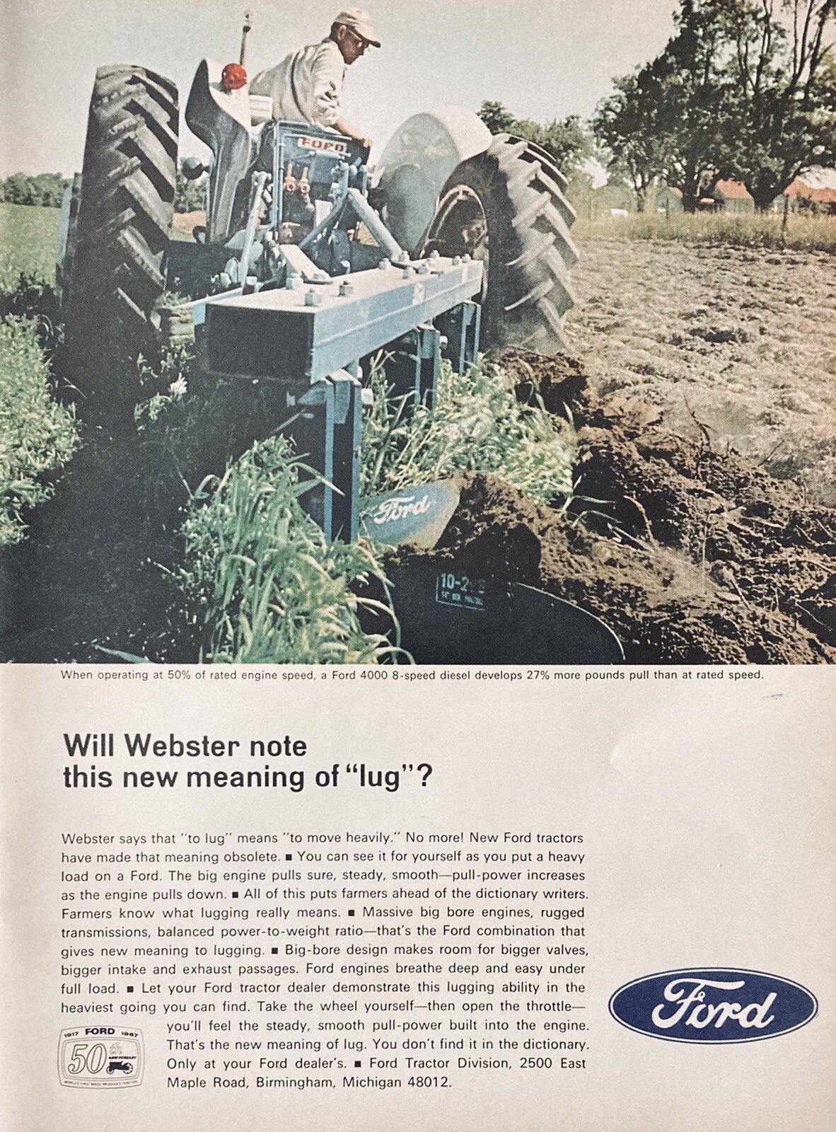1967 AD(XH9)~FORD MOTOR CO. TRACTOR DIV., FORD 4000 8-SPEED DIESEL TRACTOR