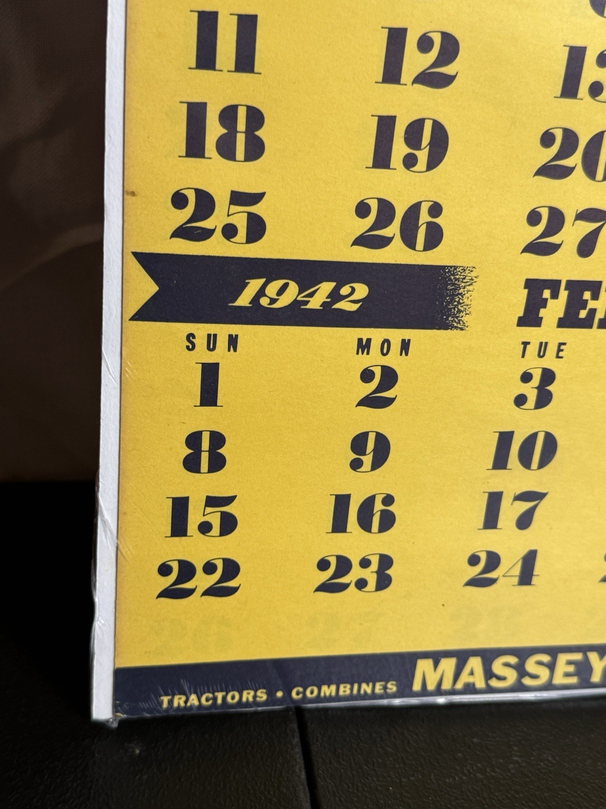 Ultra Rare Large Massey Harris Tractor Co Advertising Calendar 1942 App 25” Tall