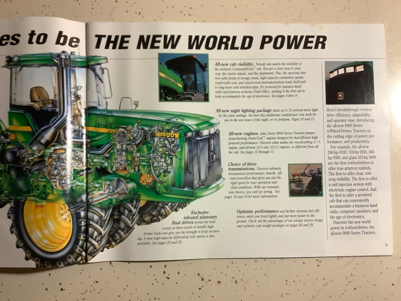 John Deere NEW 260-425 HP 9000 SERIES TRACTOR 32 PAGES 2003 Sales Brochure