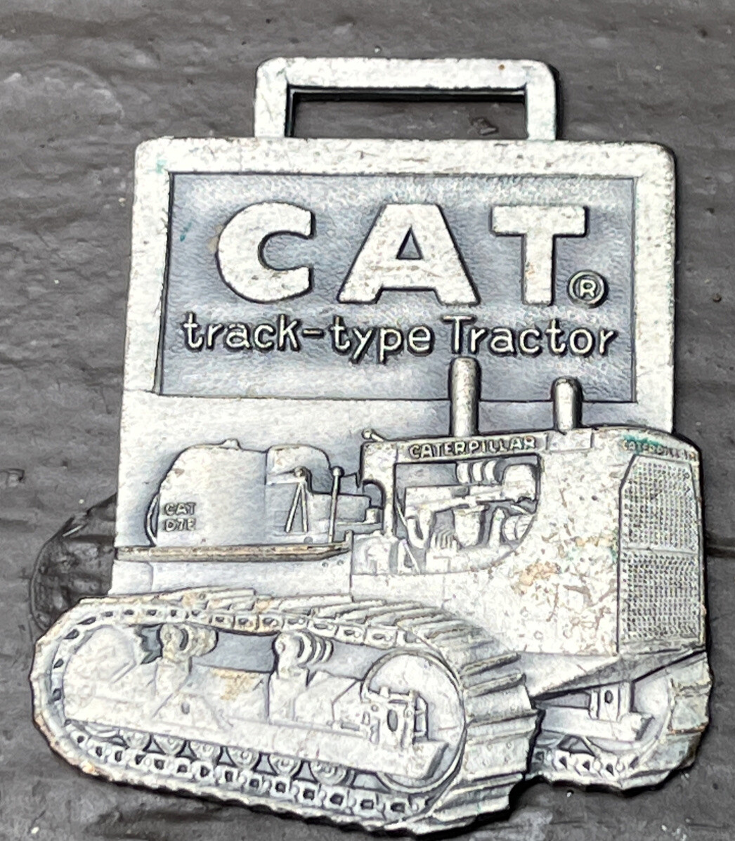Caterpillar track-type Tractor, Key-Fob Watch Fob, Key chain, Vintage, Farm