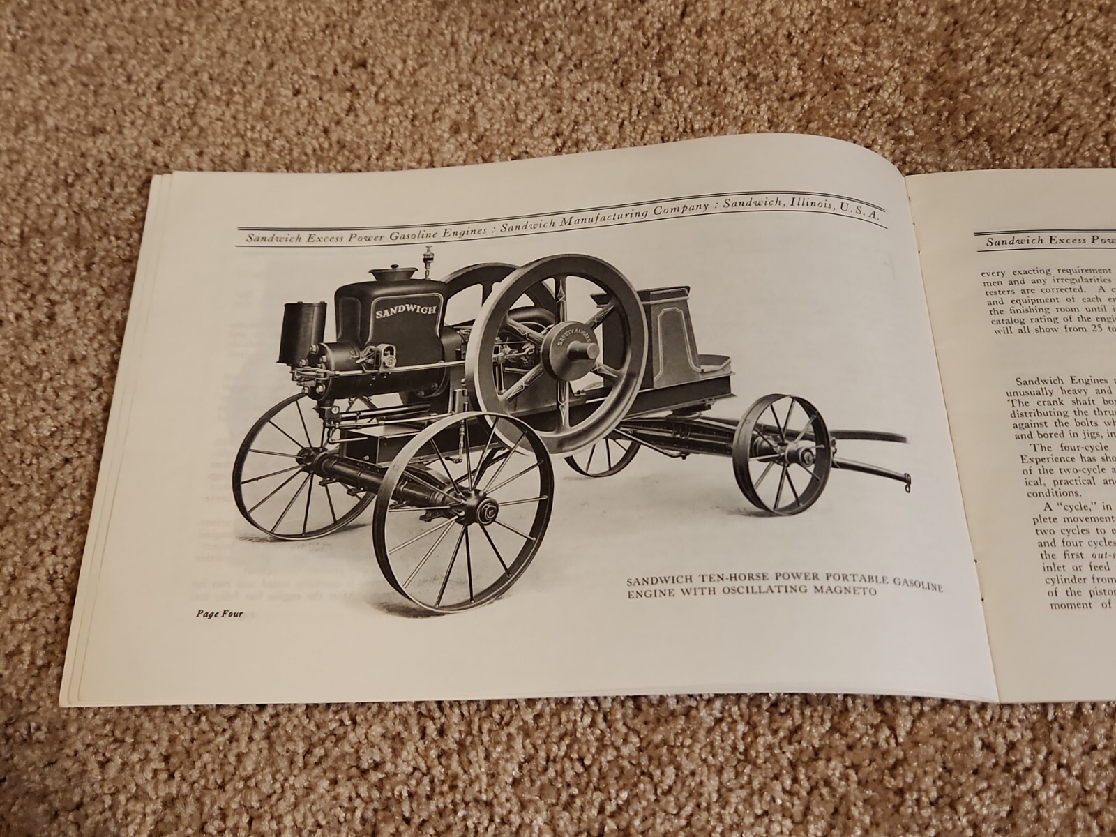 Sandwich Gasoline Hit Miss Engines Catalog Reprint