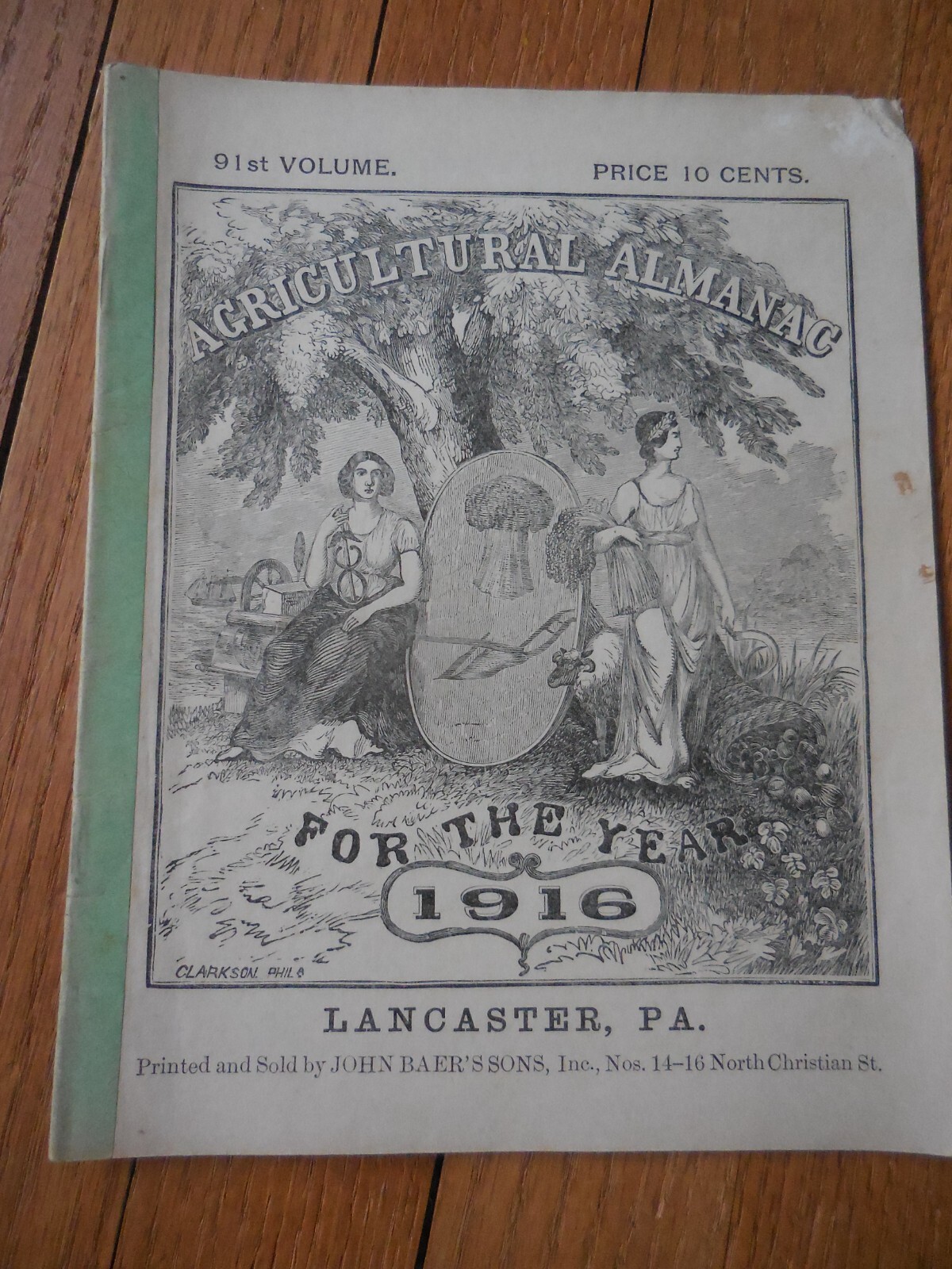 4 Vintage Agricultural Almanacs, Lancaster, PA 1911, 1914, 1916, 1917, J. Baer
