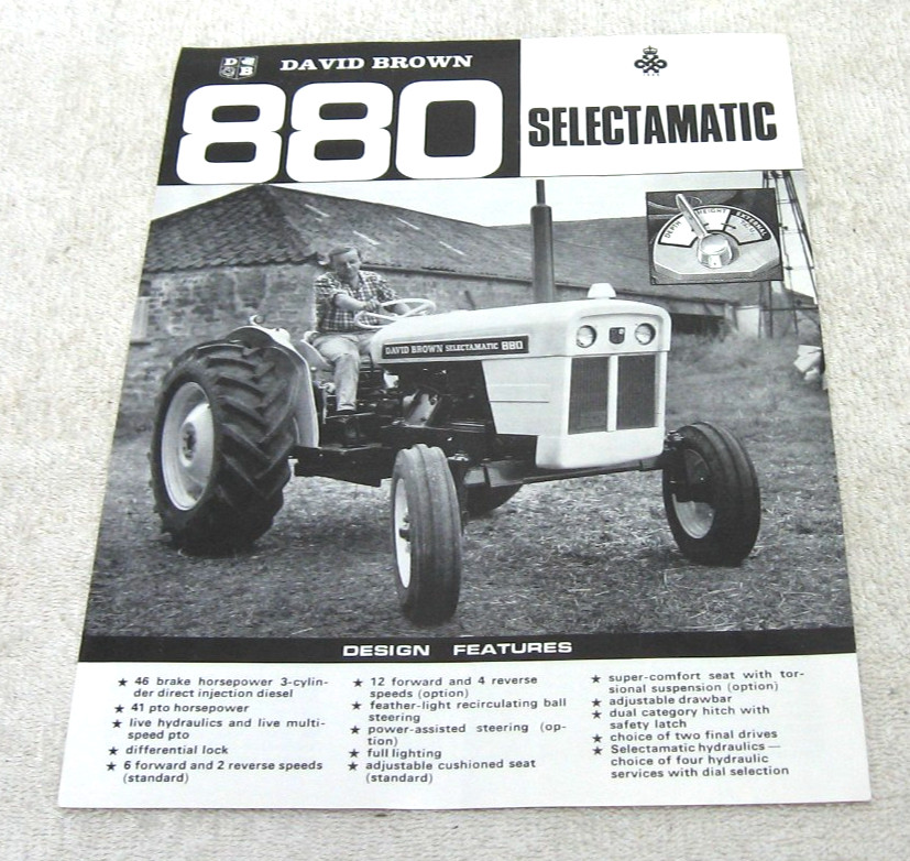 VINTAGE 1966 DAVID BROWN 880 SELECTOMATIC TRACTOR SPECS BROCHURE