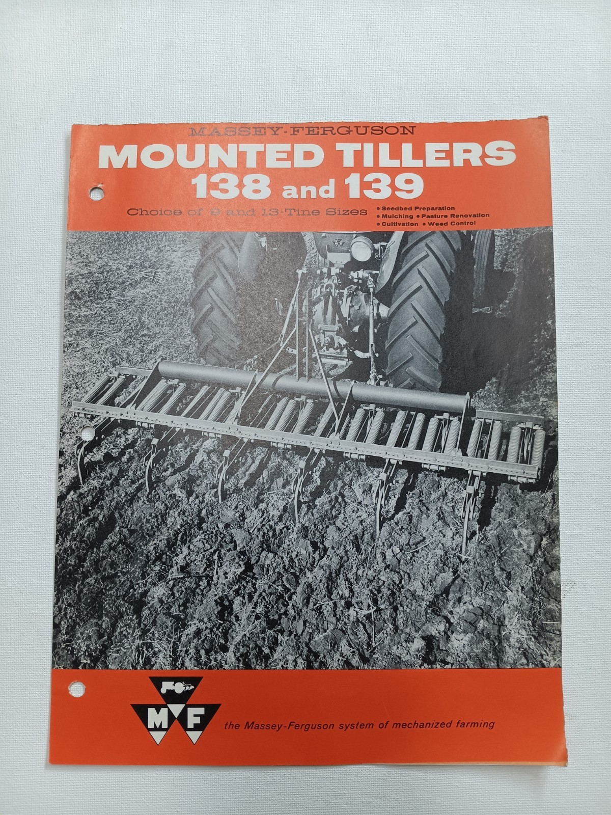 Vintage Massey Ferguson MF 138 & 139 Mounted Tillers Foldout Dealer Brochure AD