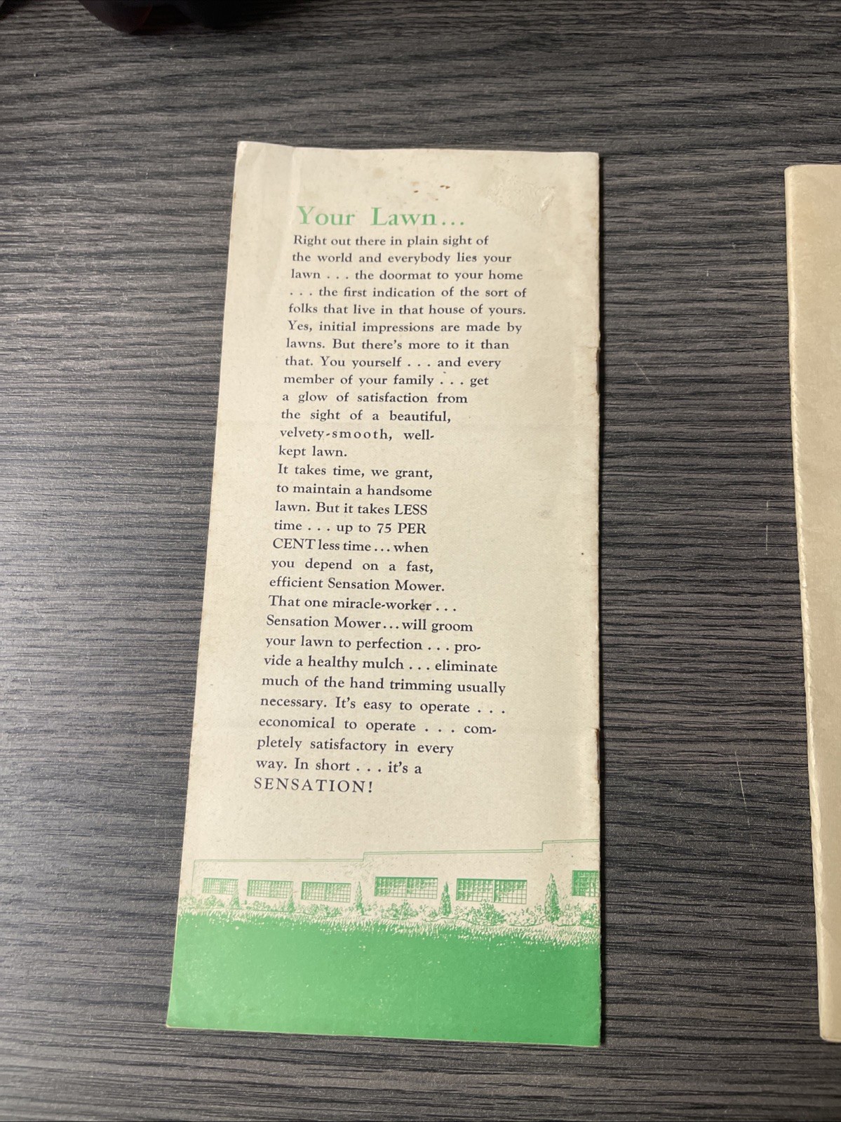 Vintage 1950s Sensation Mower Inc Ralston NE Sales Brochure And User Guide