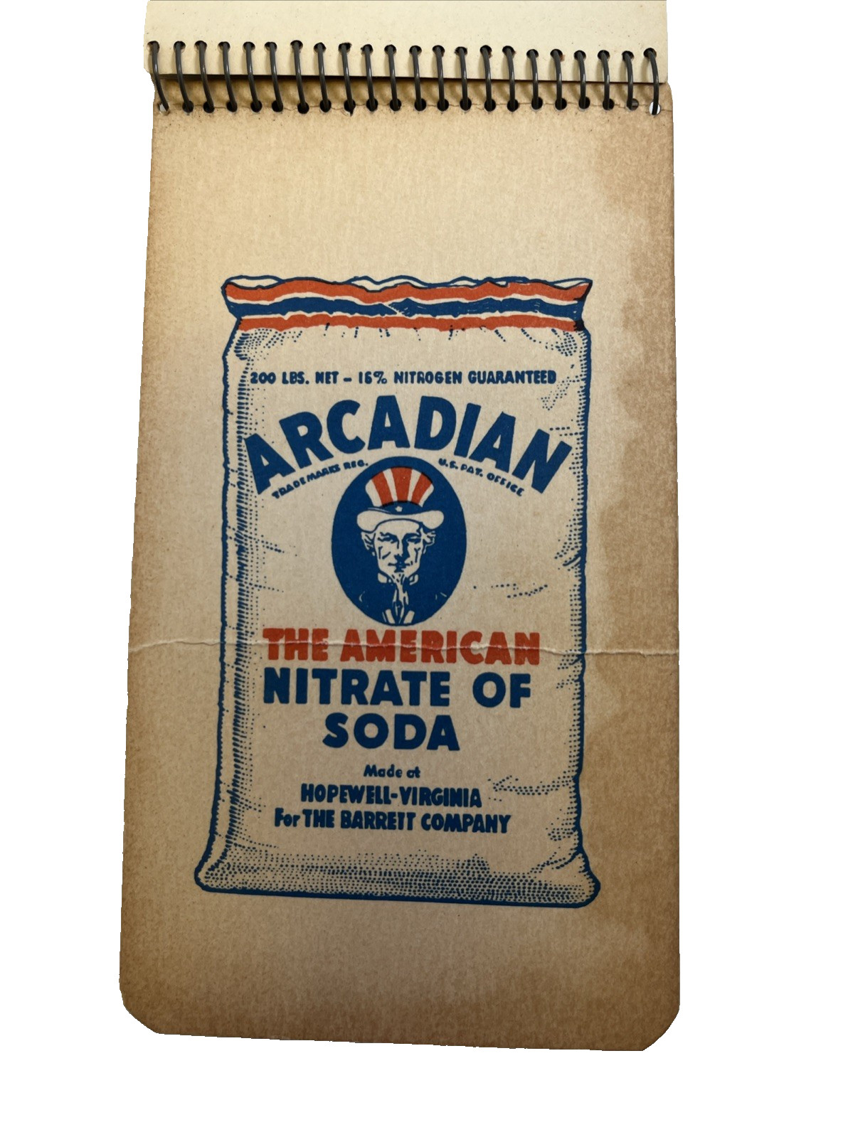 1941 Barrett Nitrogen Arcadian Nitrate of Soda Memo Book Calendar Advertising