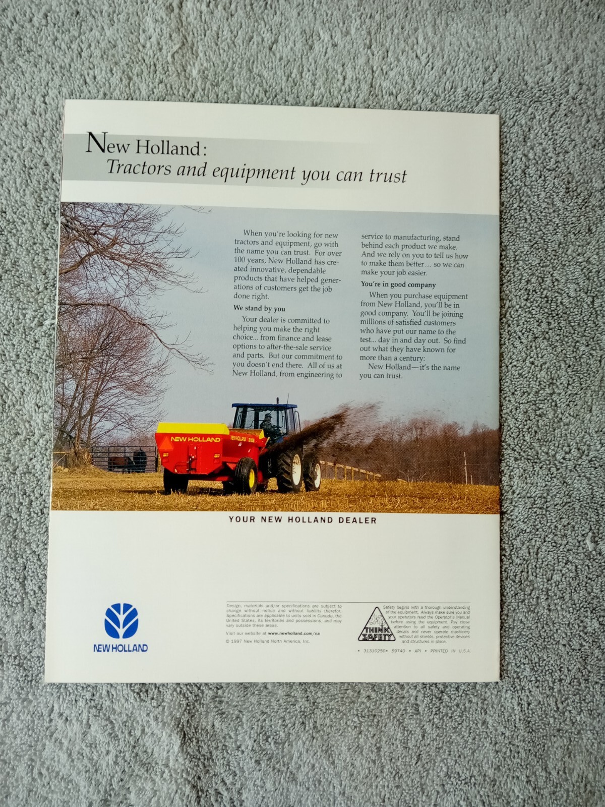 New Holland 3102 3106 3110 Side-Delivery Spreader Sales Brochures. Lot Of 7.