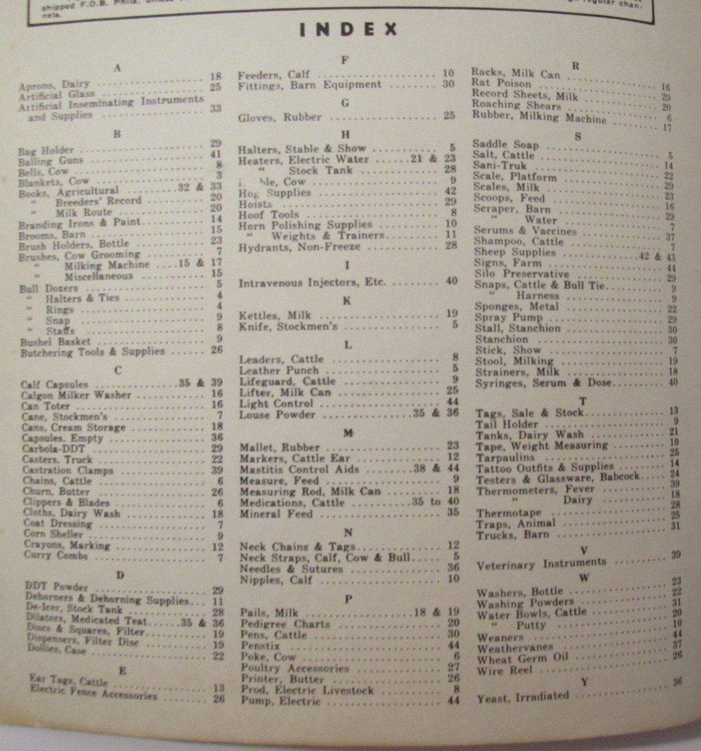 1948 CREUTZBURG & SON Philadelphia PA Dairyman Livestock Cow Farm Supply Catalog