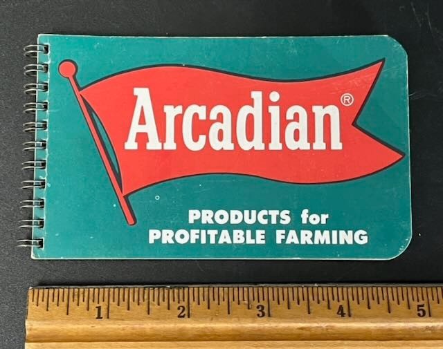 Vintage Arcadian Fertilizer Advertising Spiral Memo Notebook Farm Ag Ephemera